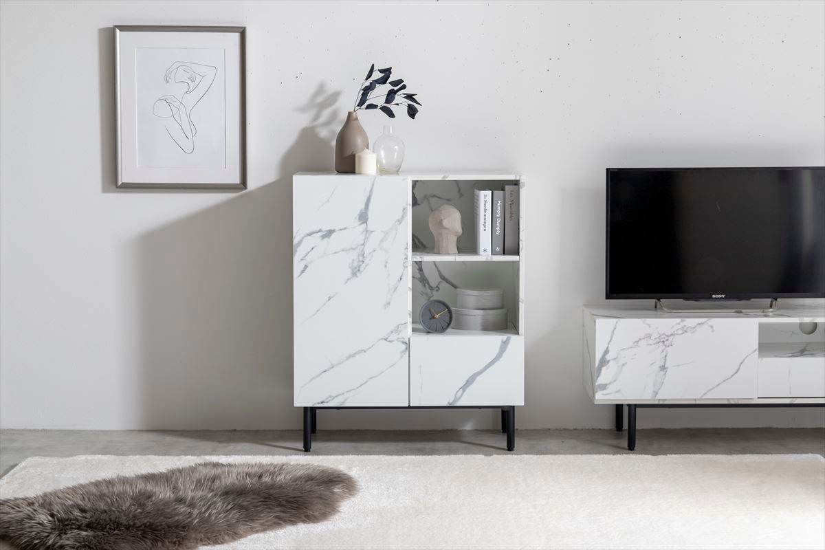 人気！フレンチカントリー北欧調ホワイトガラスキャビネット収納飾り棚