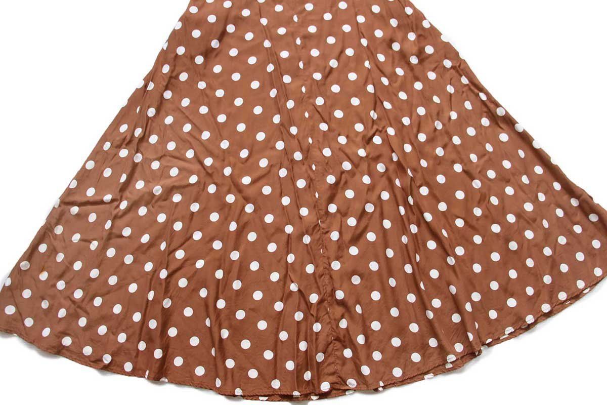 ドット柄 マキシ丈