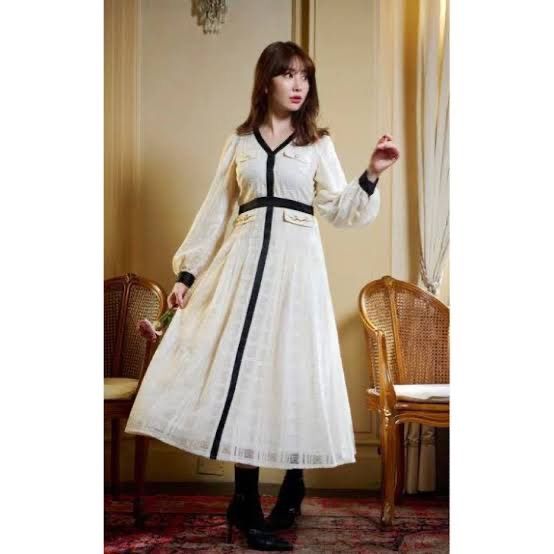 美品】Her lip to ハーリップトゥ Nottingham Lace Long Dress ecru M 