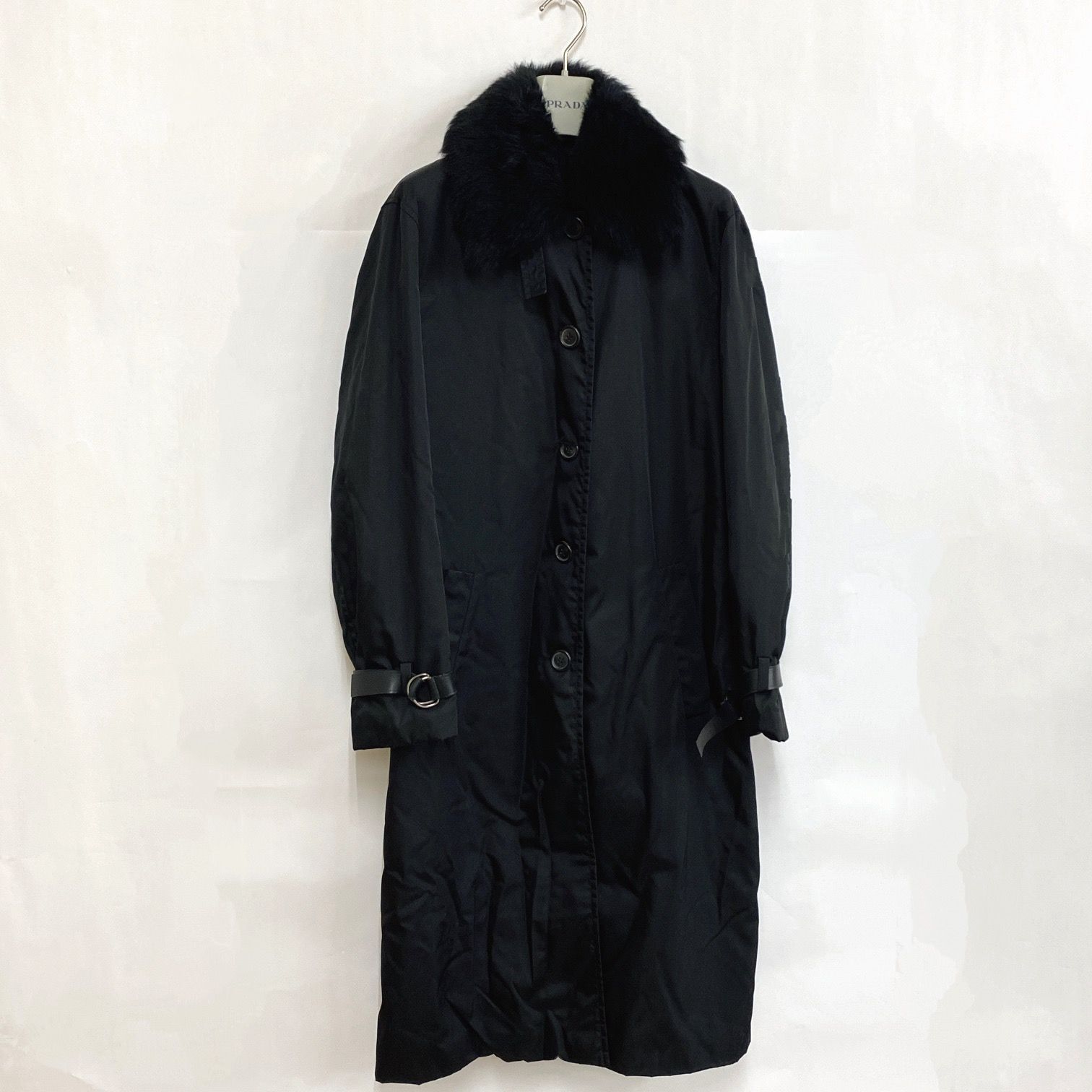 最終価格 PRADA プラダ ロングコート イタリアサイズ40 ナイロン 