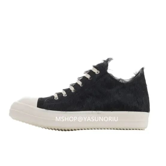 Rick Owens LOW SNEAKS  BLK MILK MILK Ramones ラモーンズ ファー