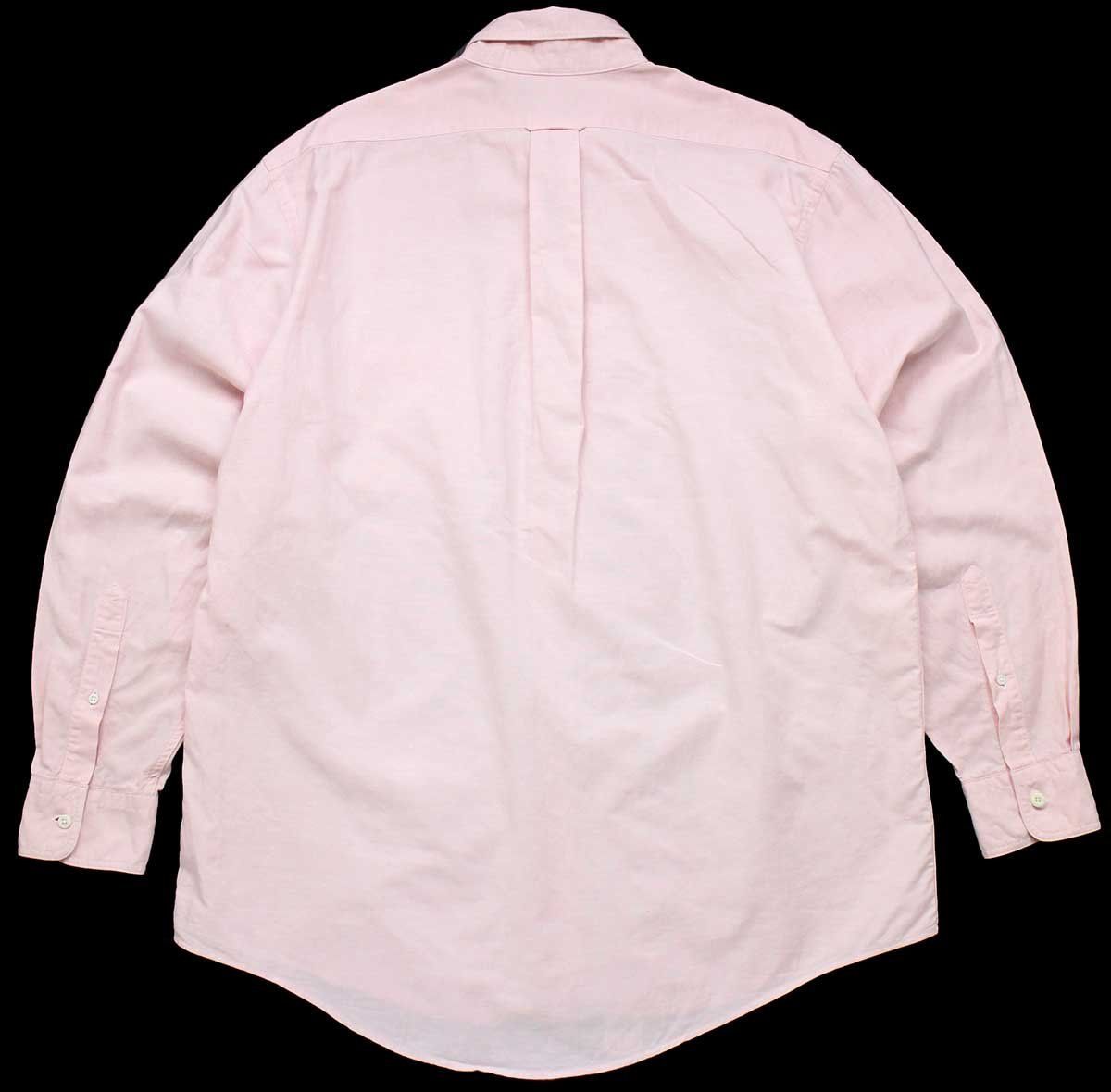 90s ​LANDS' END ランズエンド サーモンピンク 長袖シャツ　L 90s～ LANDS'END ランズエンド オックスフォード カラーボタンダウン