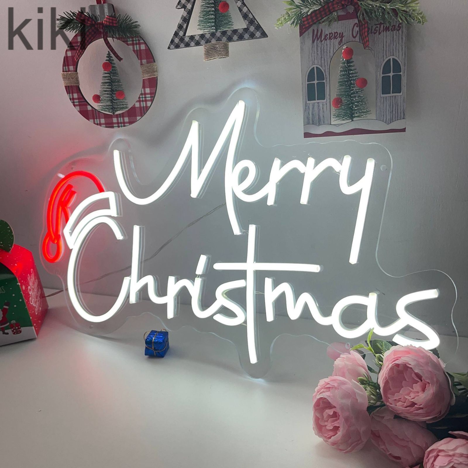 新品未使用ネオンサイン ネオンイト ネオン 管 おしゃれ LED Merry Christmas 照明 40*60cm DD1389