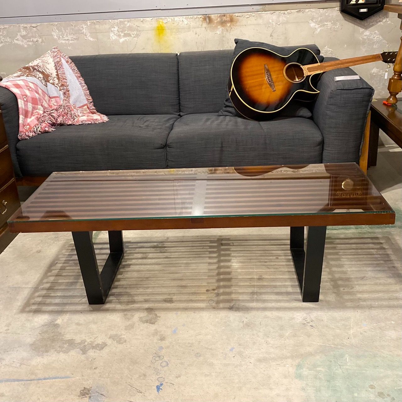 ネルソンベンチタイプ ローテーブル ガラステーブル