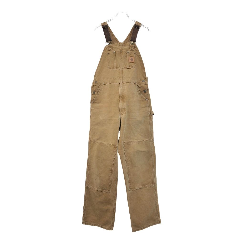 Carhartt カーハート ダック ダブルニー ビブオーバーオール ライトブラウン メンズ W36 L31相当 古着 V3933