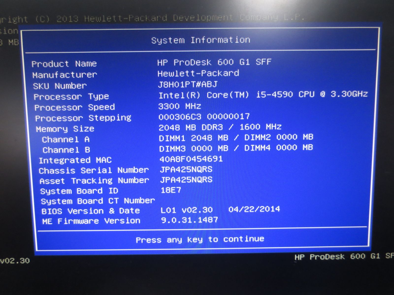 デスクトップPC HP TPC-F046-SF