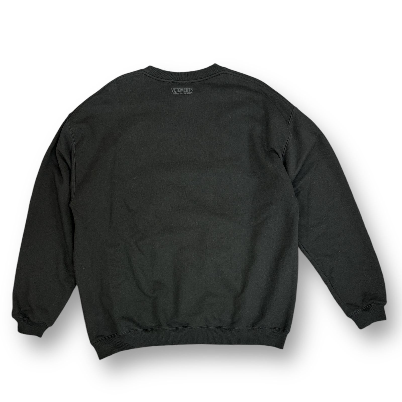 美品 VETEMENTS マルチカラー ラインストーンロゴ クルーネック 