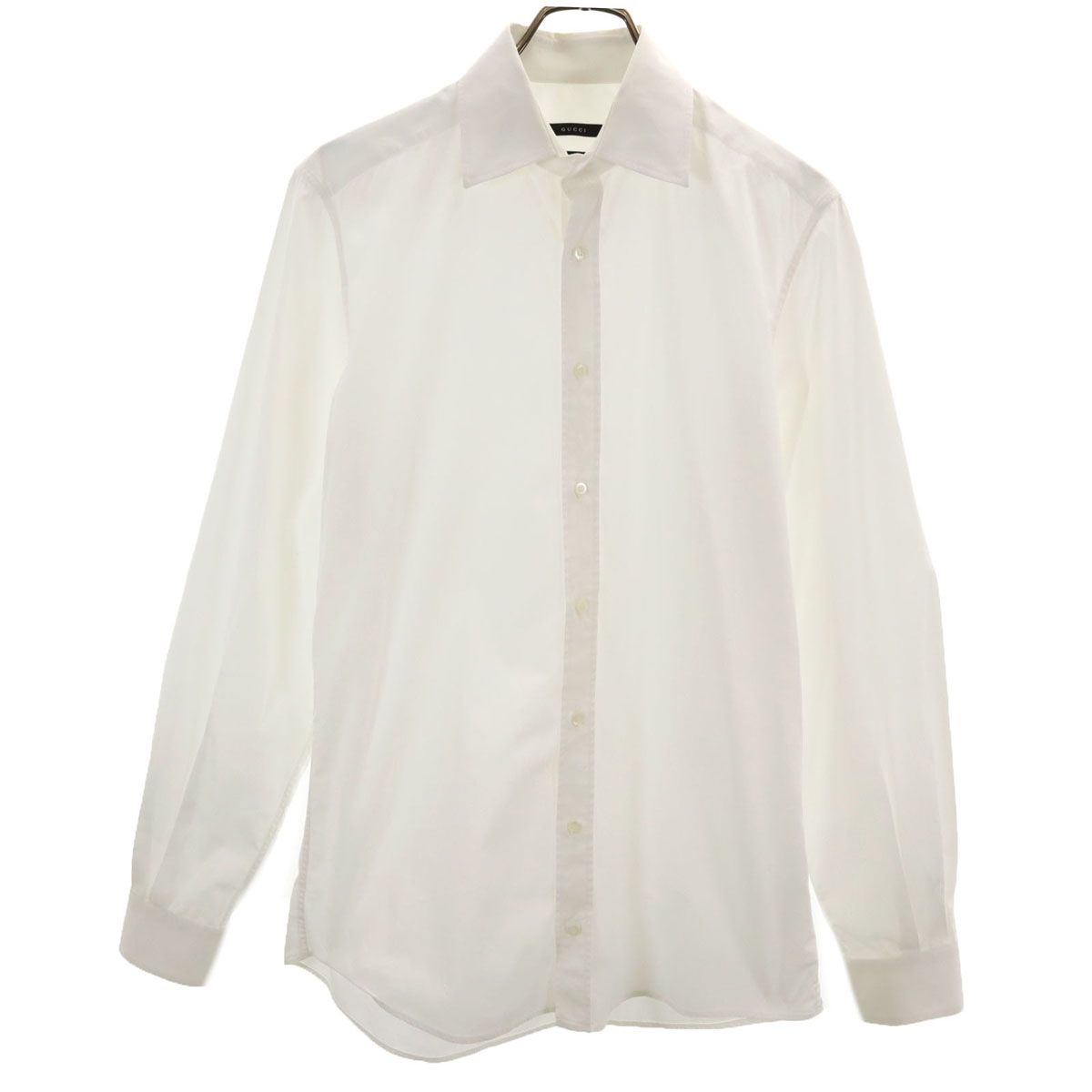 GUCCI グッチ イタリア製 長袖 コットンシャツ 39 ホワイト メンズ 古着