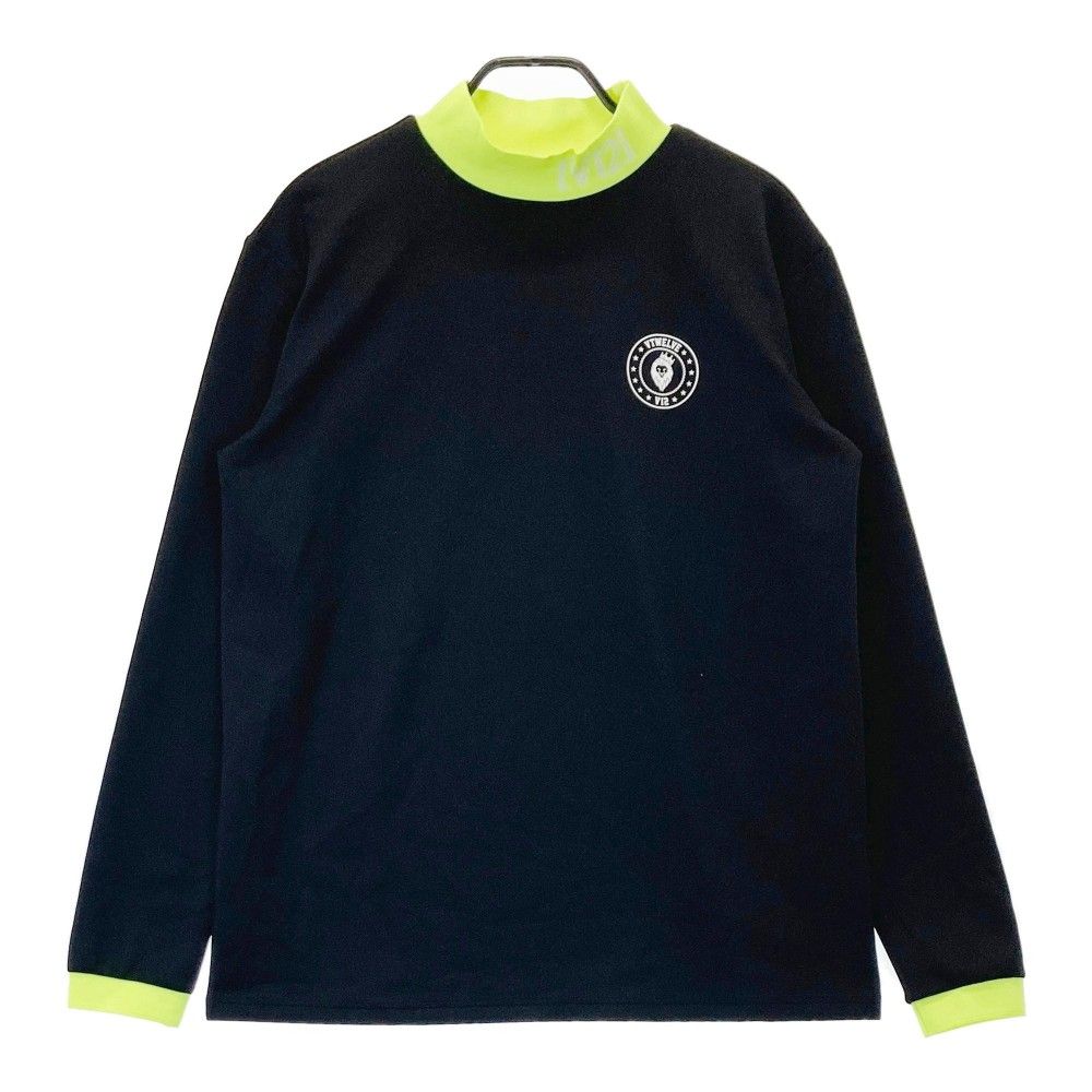 サイズ：XL V12 ヴィトゥエルヴ  ハイネック 長袖Tシャツ  ブラック系 [240101433273] ゴルフウェア メンズ ストスト サイズ：XL V12 ヴィトゥエルヴ ハイネック 長袖Tシャツ