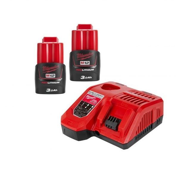 ミルウォーキー M12 NRG-302 TBC JP M12 FUEL 3.0Ah FCスタートキット バッテリー2個|充電器セット
