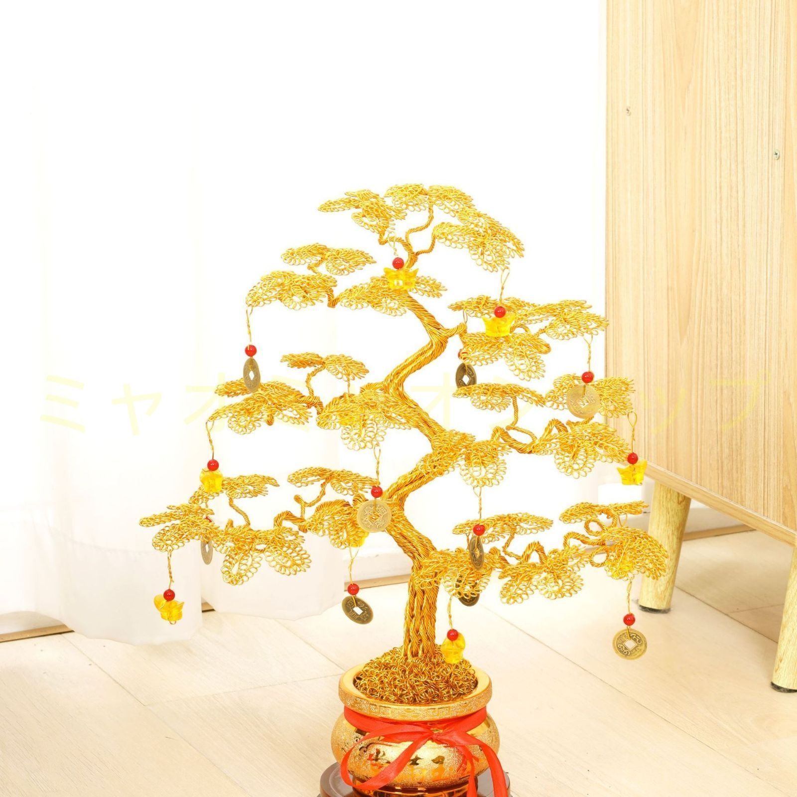 金のなる木 招財樹 富 繁栄 金色 ゴールド 黄金 樹脂素材 玄関 リビング 風水 縁起物 贈り物 プレゼント オブジェ 置物 インテリア 感 運 開運 商売繁盛