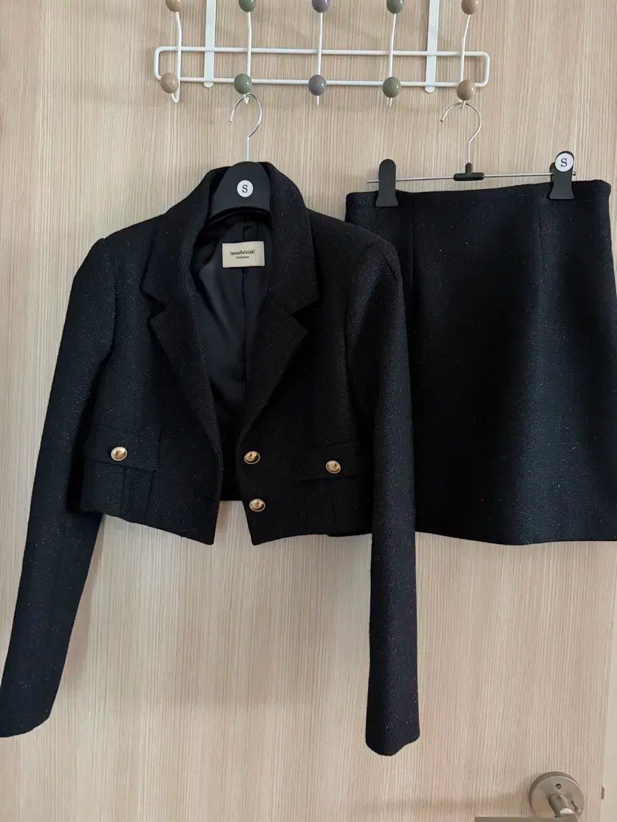 イヴァナヘルシンキ ブラック ツイード セットアップ S