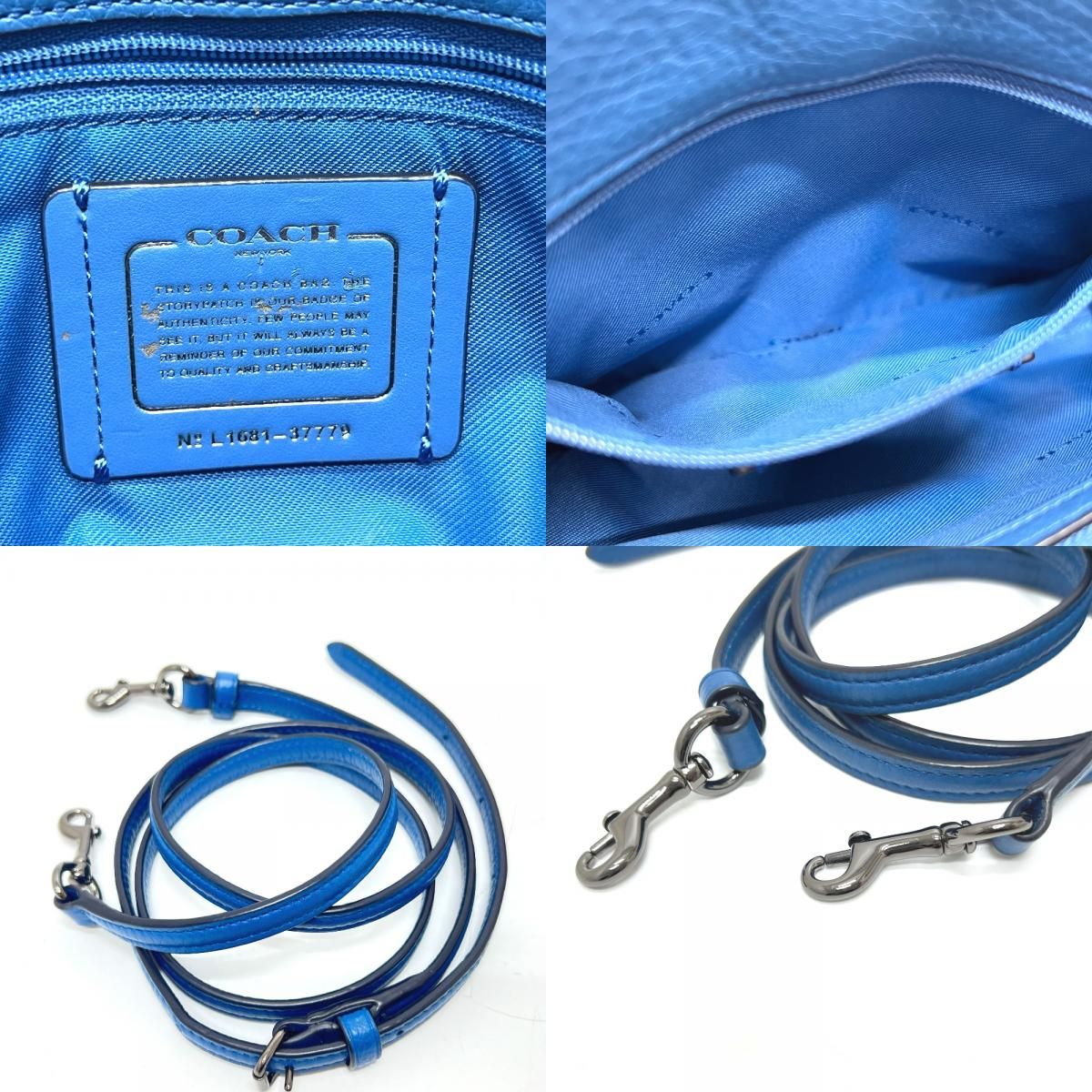 COACH コーチ ハンドバッグ マーサーサッチェル24 37779 レザー ブルー 