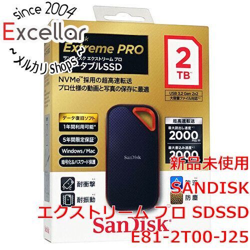 bn:2] SANDISK ポータブルSSD エクストリーム プロ SDSSDE81-2T00-J25