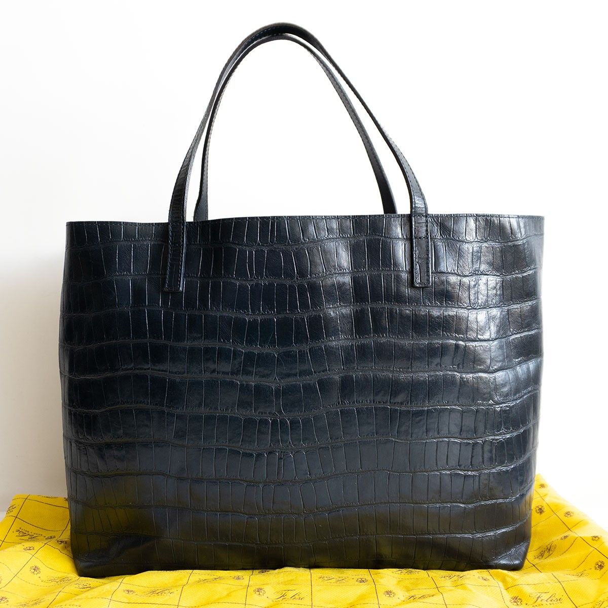 FELISI 11-91 SA クロコ型押しレザー トートバッグ ネイビー 肩掛け フェリージ 25100208