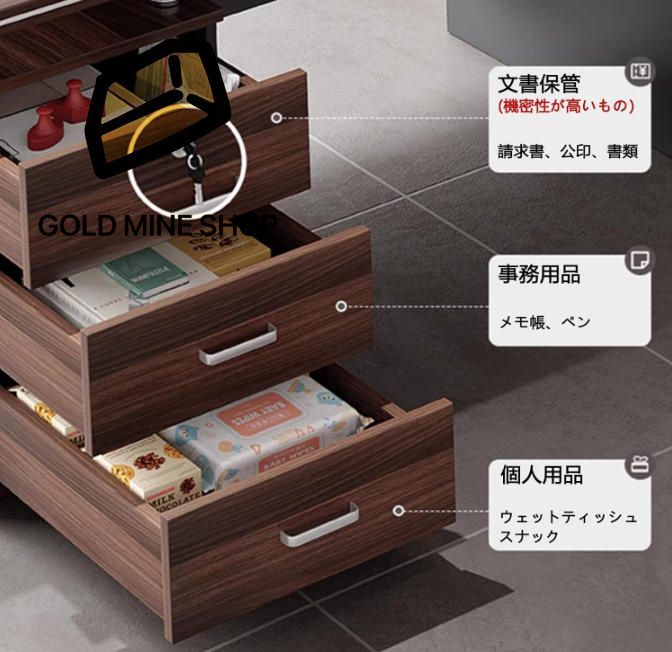 最低の価格！ 社長テーブル エグゼクティブデスク 役員用デスク 厚さ2.5cmの天板 H型構造 金属製の円筒形接続部 揺れや変形を防止 強力な耐荷重 会議用テーブル ビジネス机 8cmの高さのベース 鍵付き引き出し 140 60 77cm 【史上最も激安！】