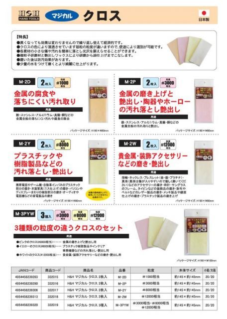 まとめ H-H マジカルクロス 研磨材 2枚入 8000相当 M-2Y 〔業務用 家庭用〕 ×50セット