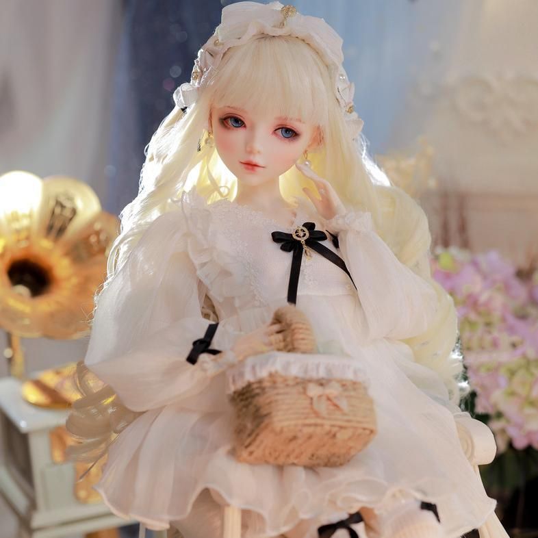 BJD 1|3ドール フルセット 本体 60cm 球体関節人形 眼球 洋服 メイク済 全身セット コーデ お人形 ドール お姫様 ドレス ワンピース ウィッグ ブロンド ロングカール 金髪 美人 手書き 化粧