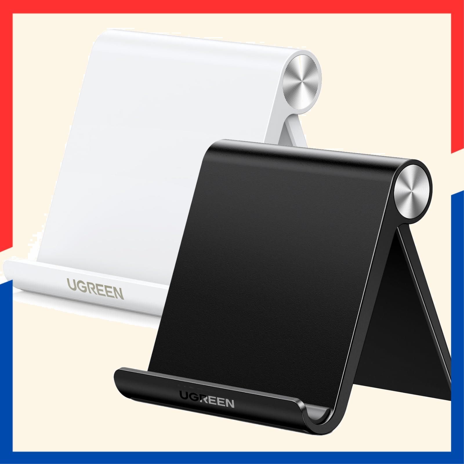 【即日発送】Mサイズ PC+ABS素材 折りたたみ式 卓上 iPhone 14/13/12 Pro 携帯スタンド Max 角度調整可能 スマホスタンド 4~7.9インチのiPhone/Androidスマホ タブレットに適用 スマホ立て UGREEN スマホ置き