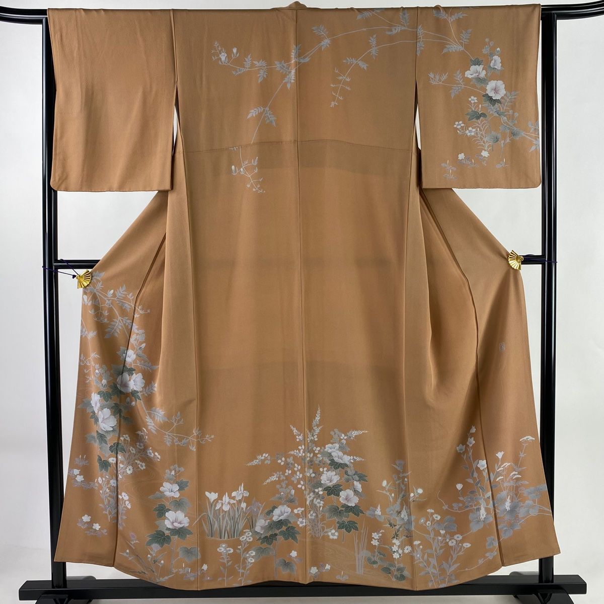 限定製作】 訪問着 身丈154cm 【中古】 秀品 美品 正絹 薄茶色 染分け