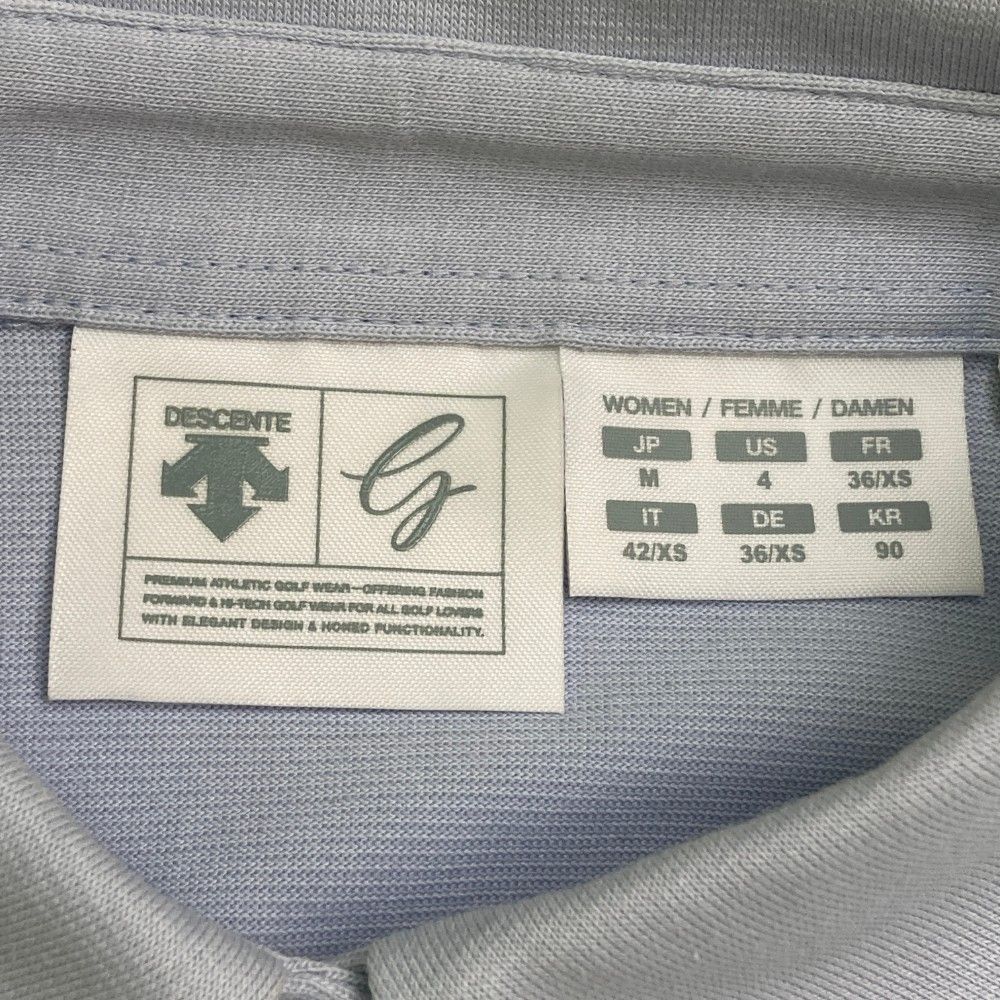 サイズ：M DESCENTE GOLF デサントゴルフ  長袖ポロシャツ  ブルー系 [240101431031] ゴルフウェア レディース ストスト サイズ：M DESCENTE GOLF デサントゴルフ 長袖ポロシャツ ブルー