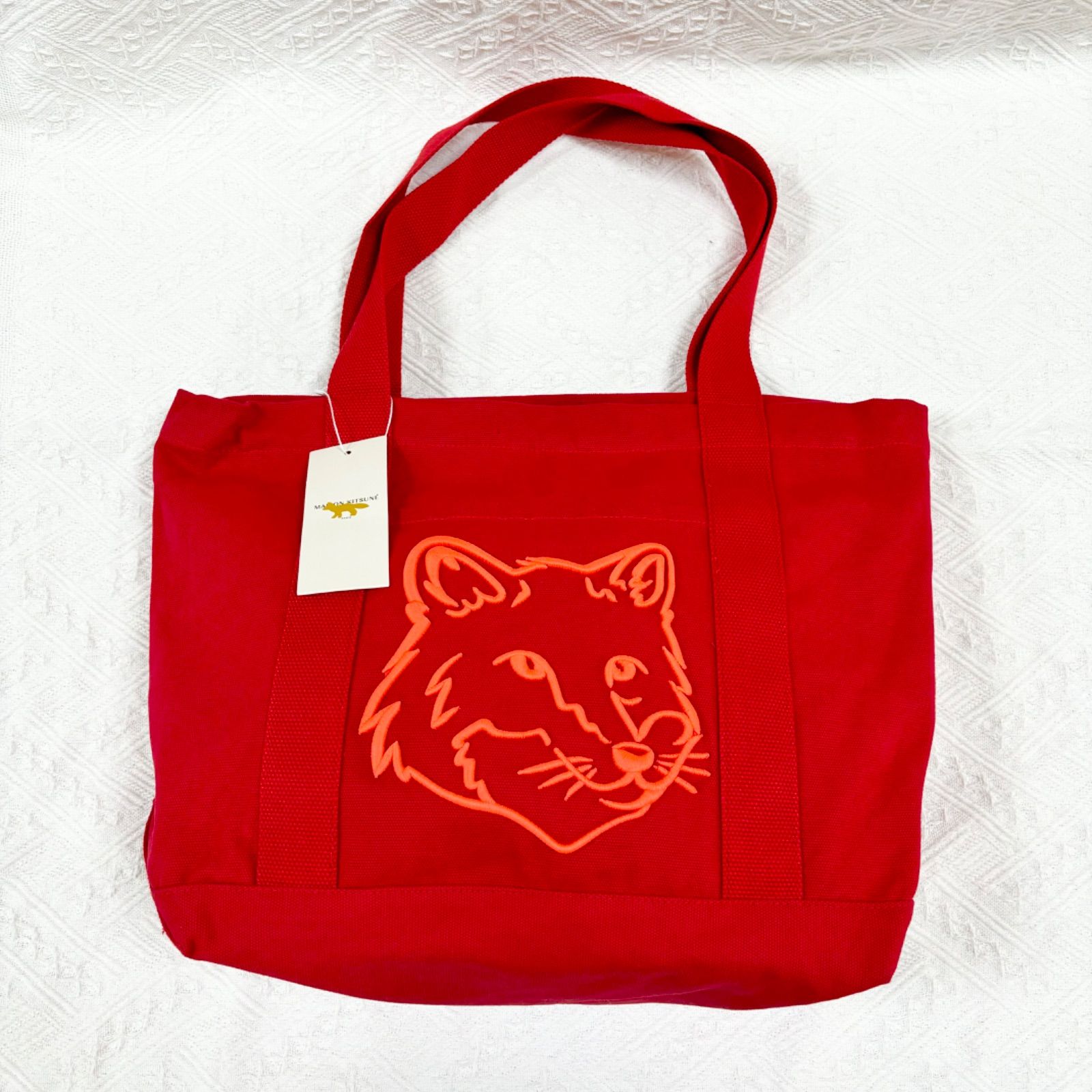 メゾンキツネ バッグ MAISON KITSUNE フォックス ヘッド ラージ トート 