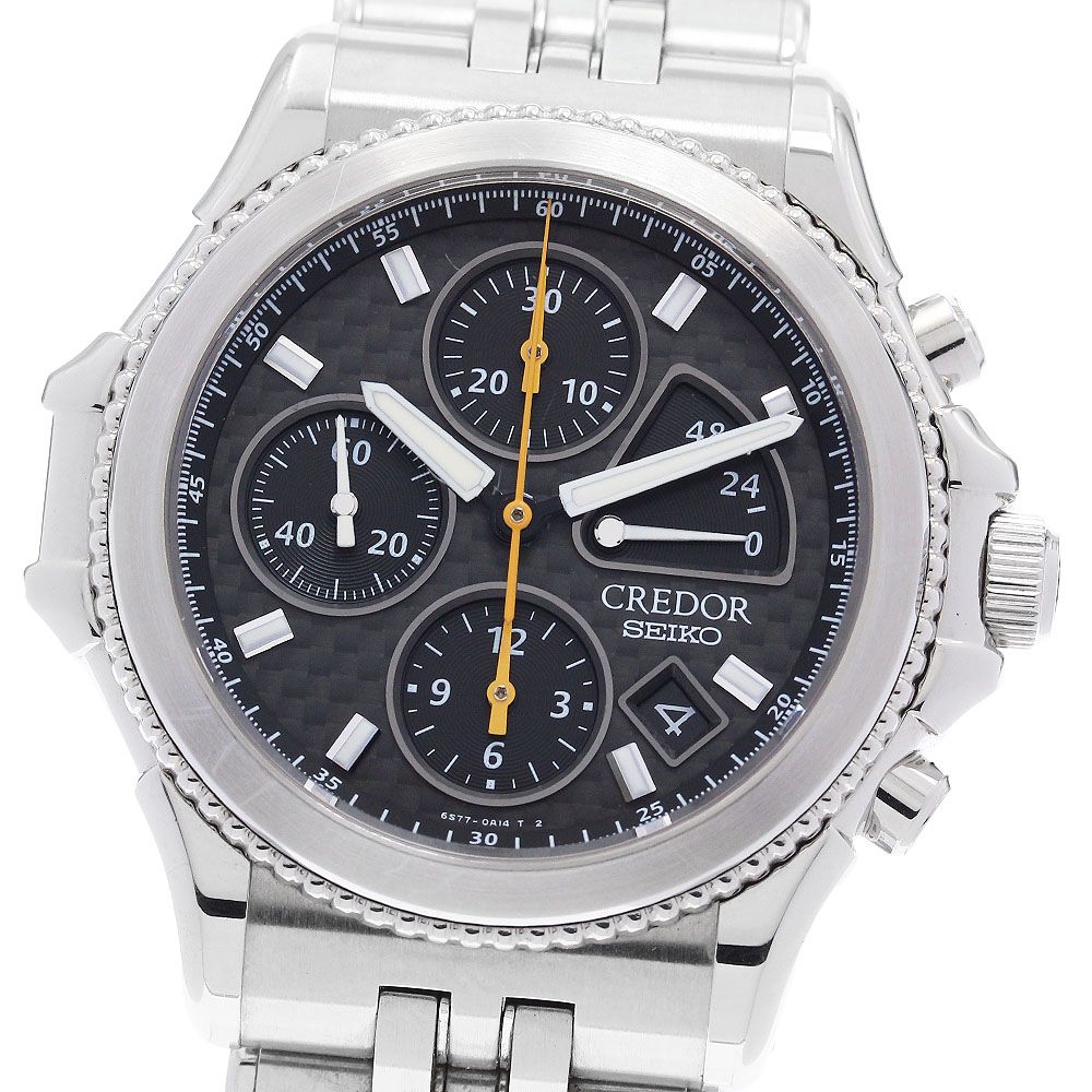 セイコー SEIKO GCBK997|6S77-0A10 クレドール パシフィーク デイト クロノグラフ 2000年記念 カーボンダイヤル 自動巻き メンズ保証書付き_890400