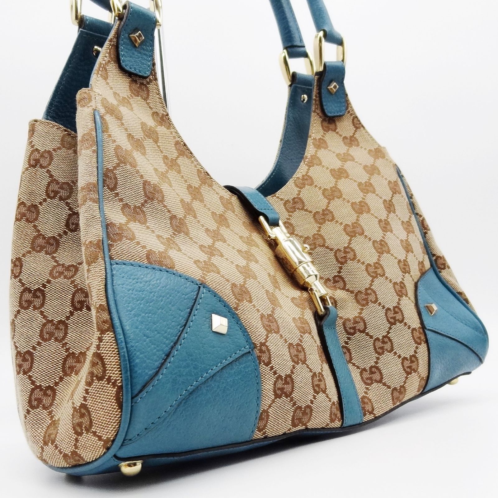 GUCCI ワンショルダーバッグ ゴールド ジャッキー GG柄 ホーボー