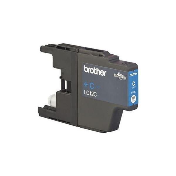 まとめ）ブラザー インクカートリッジ LC12Cシアン〔×10セット〕