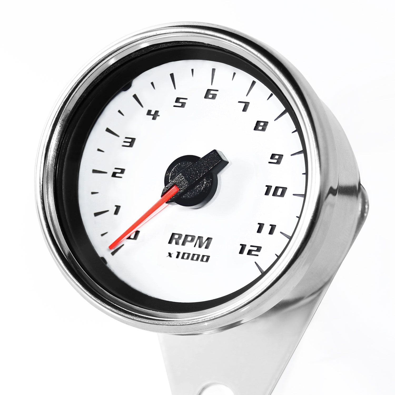 バイク用 電気式 LED ミニ タコメーター 12000RPM 60mm ホワイト