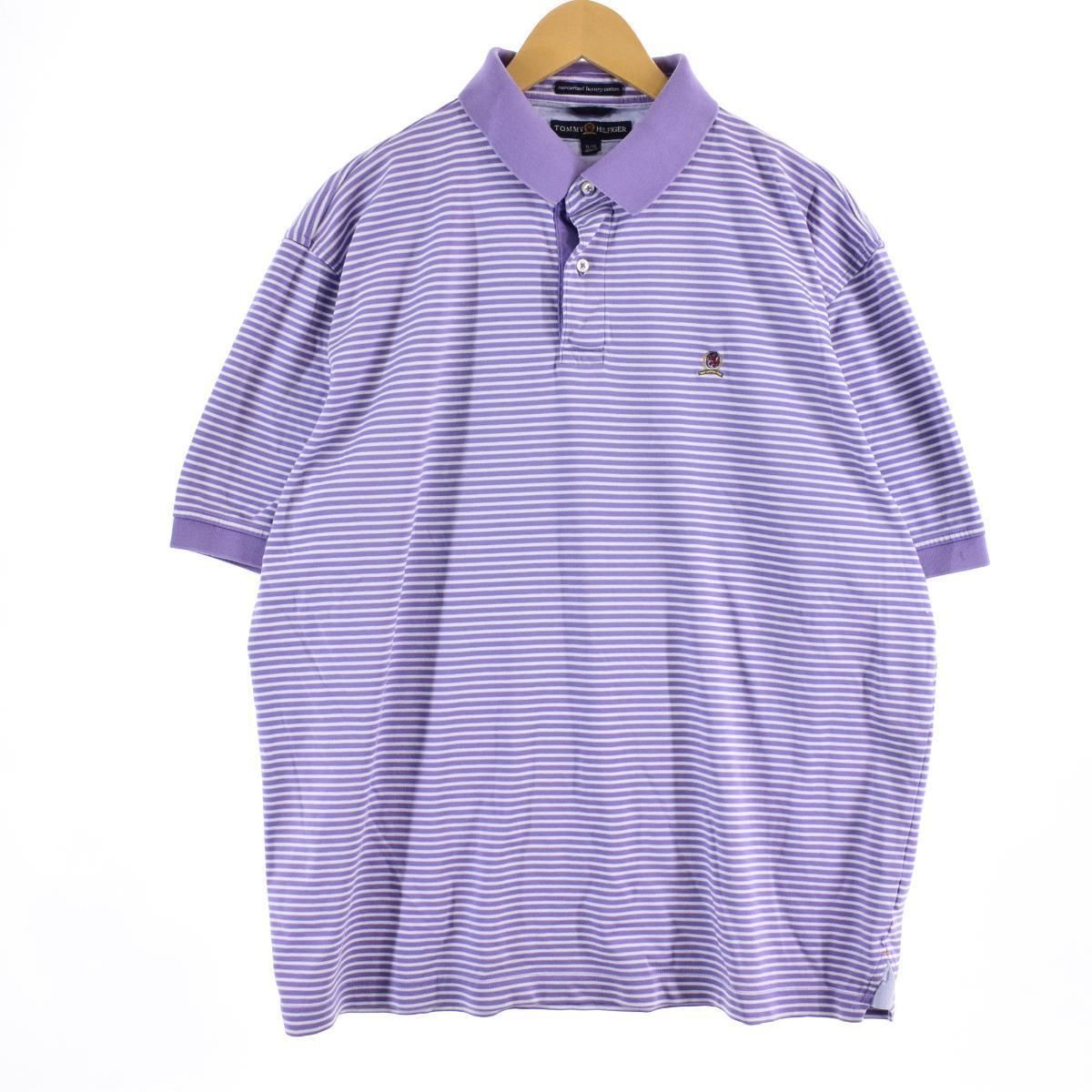 古着 90~00年代 トミーヒルフィガー TOMMY HILFIGER 半袖 ボーダー ポロシャツ L ヴィンテージ/eaa321252
