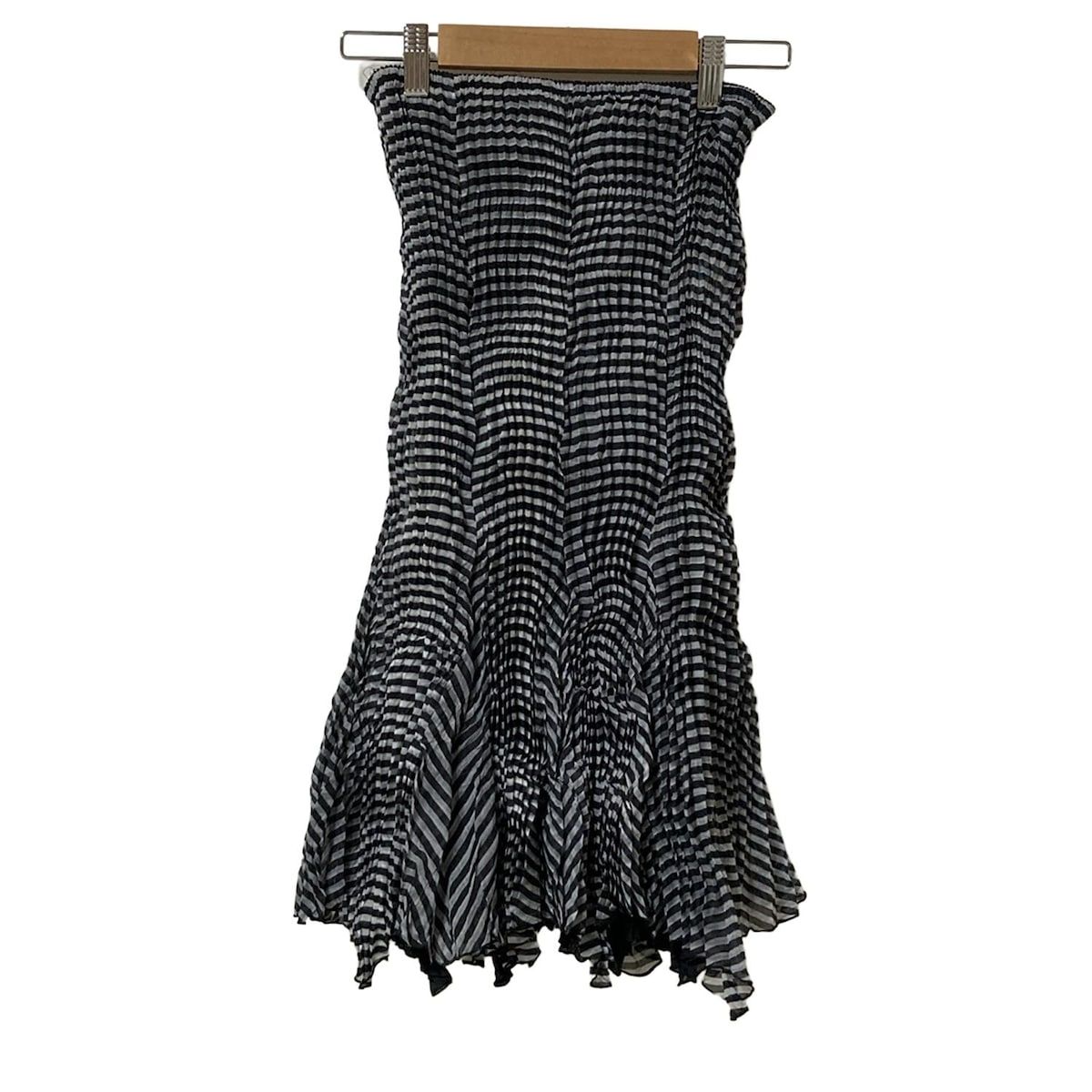me ISSEY MIYAKE ミー|イッセイミヤケ スカート レディース - 黒×グレー ひざ丈|ボーダー