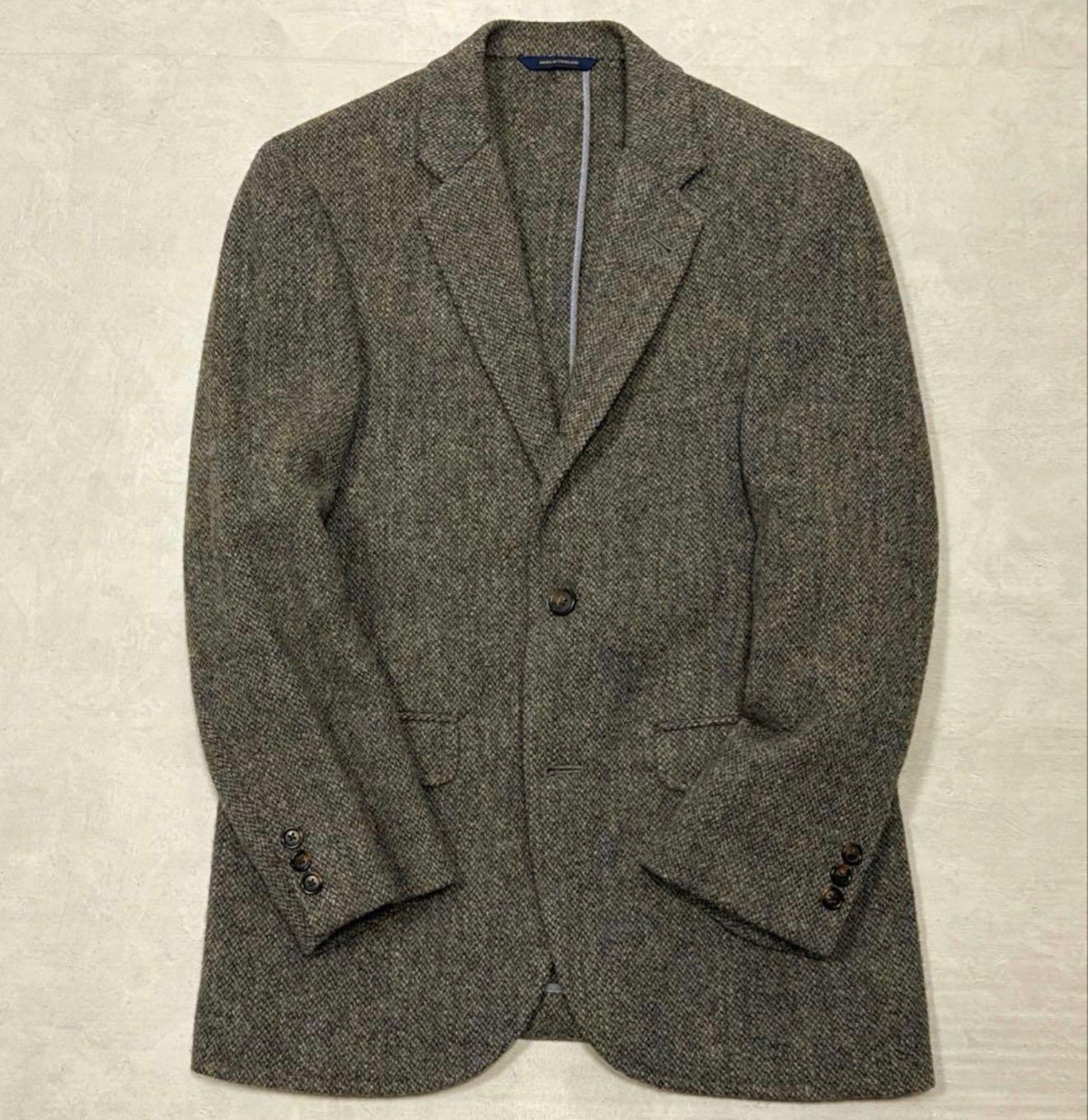 美品 ブルックスブラザーズ ハリスツイード 段返り3つ釦 サックJKT