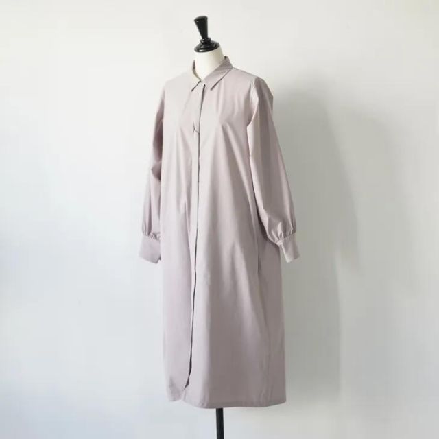 lelill レリル オールウェザーギャザーOP グレージュ size 38 ワンピース 比翼 ヒヨク仕立て