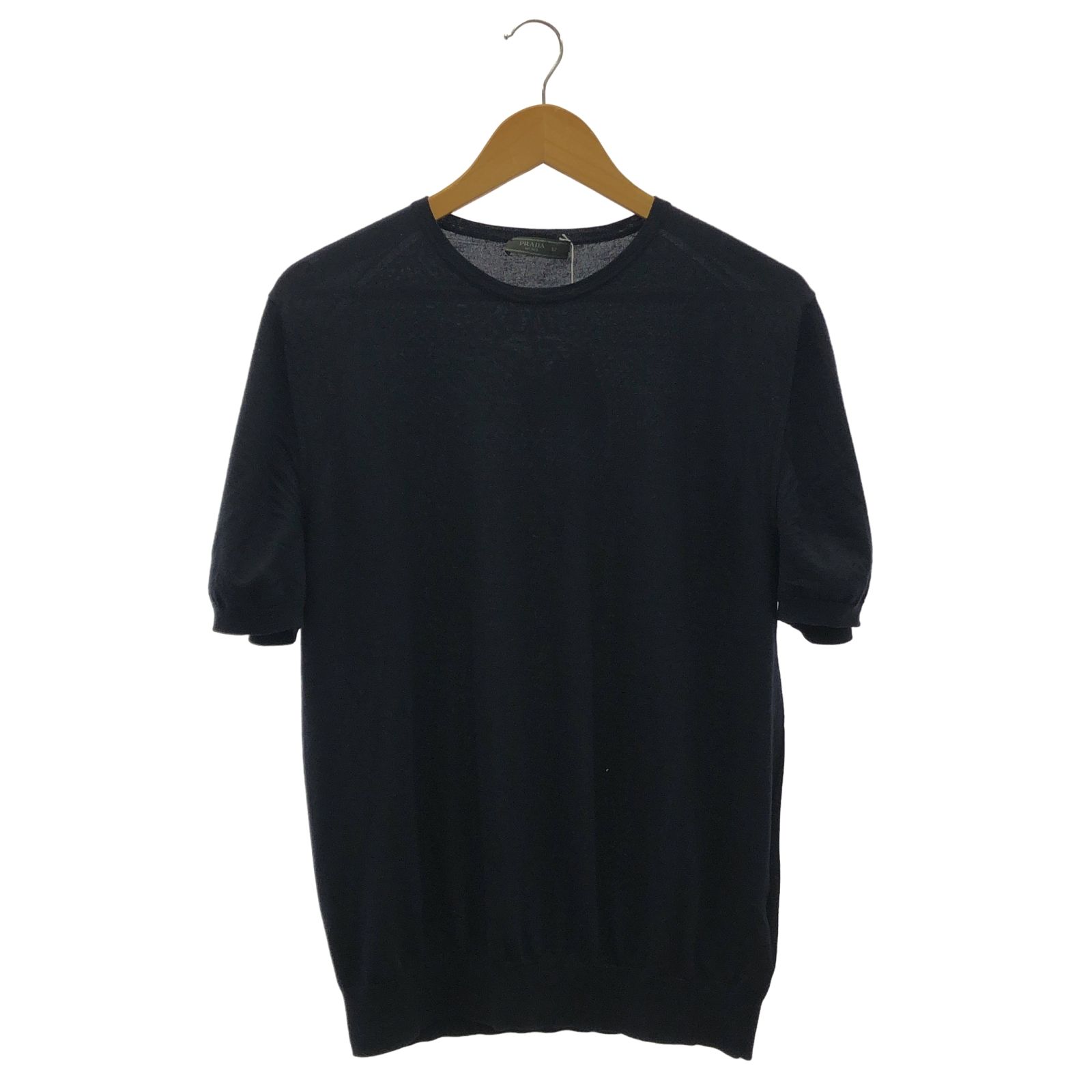 ☆新作☆PRADA☆ロゴ半袖ウールカシミヤニット グレー (PRADA