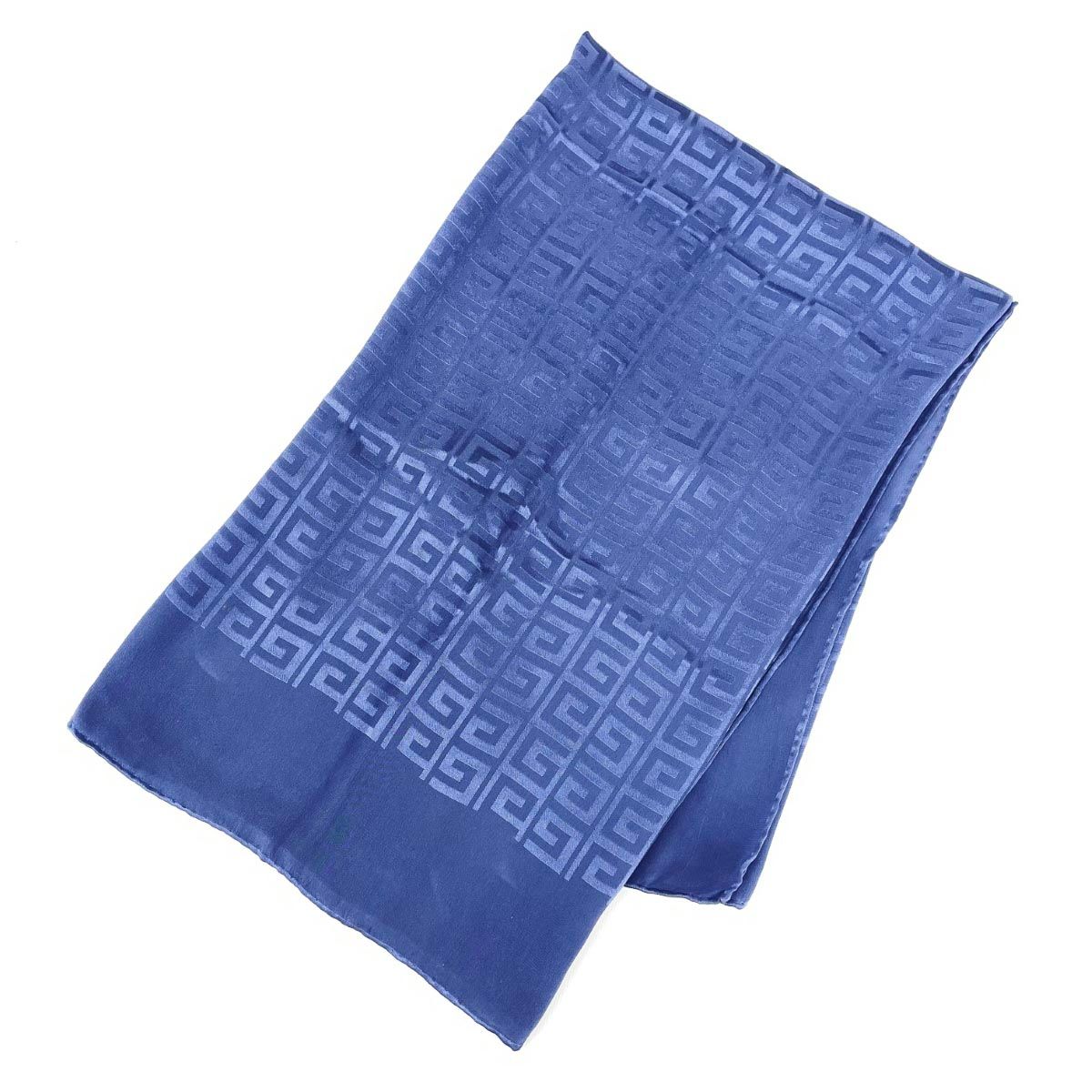 GIVENCHY ジバンシィ スカーフ ブルー 4Gロゴ シルク100％ レディース