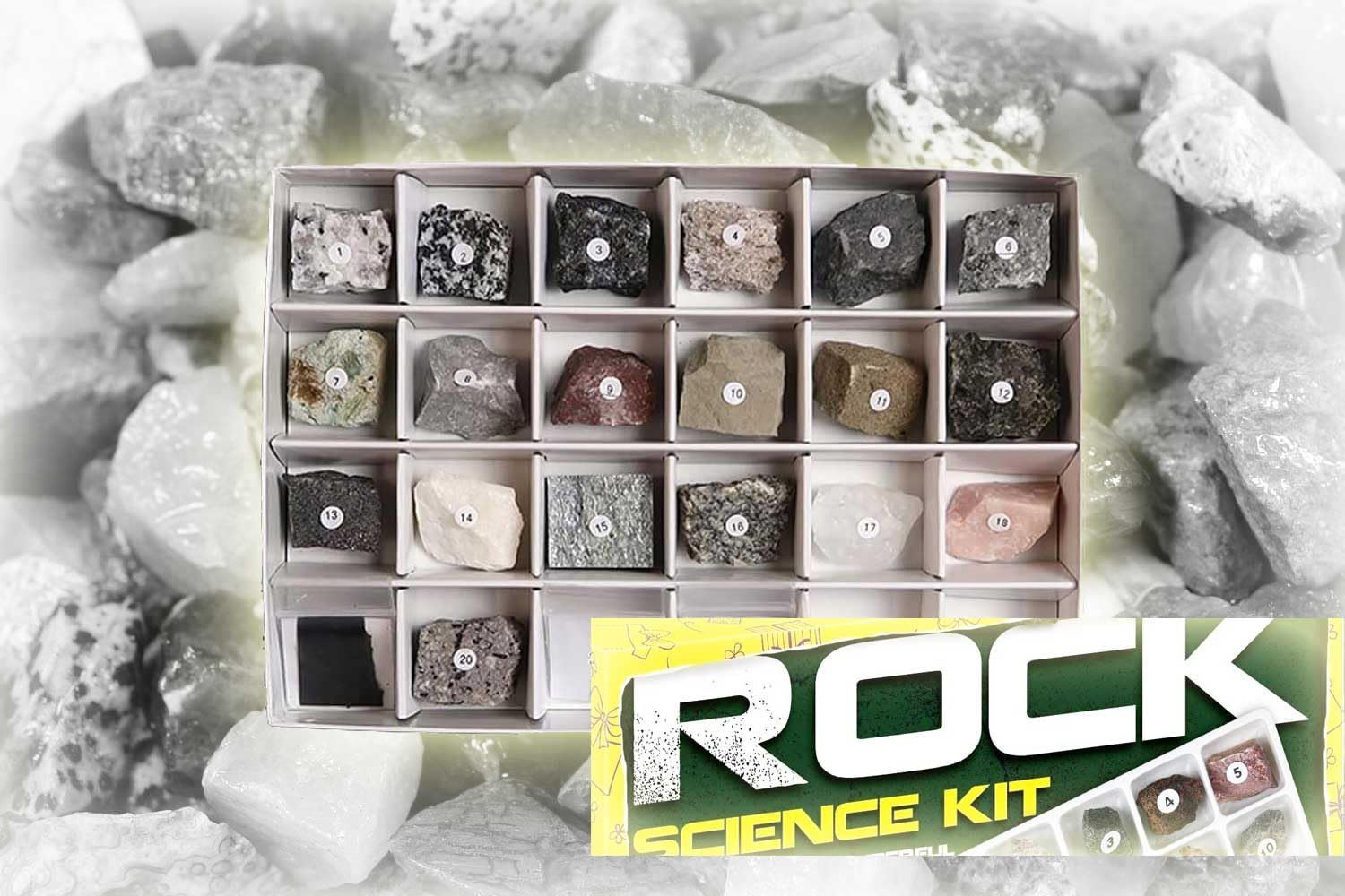 SCIENCE リニューアル 岩石・造岩鉱物標本22種セット 箱入り（紙製）箱サイズ：185×120×H30mm／ROCK SPECIMENS 22
