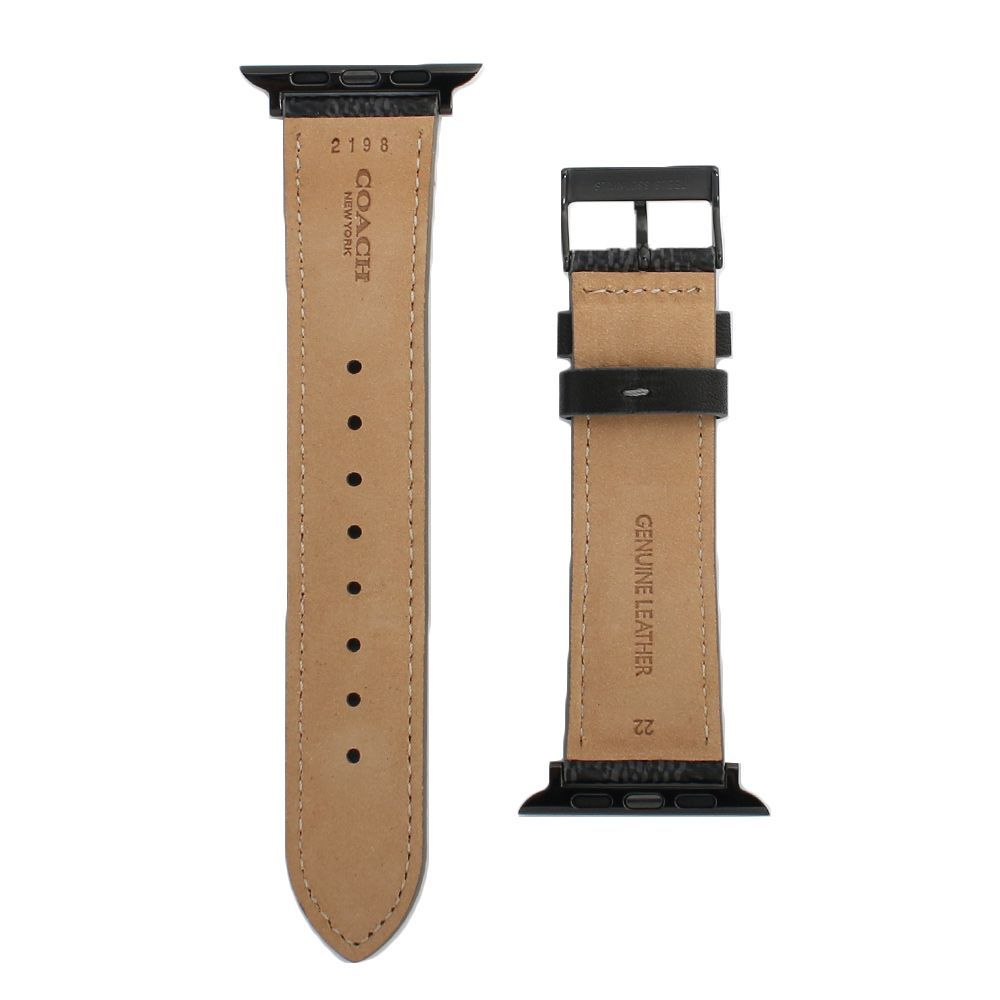 コーチ COACH アップルウォッチ バンド 交換ベルト メンズ Apple Watch strap 42 mm 44 対応 ブラック