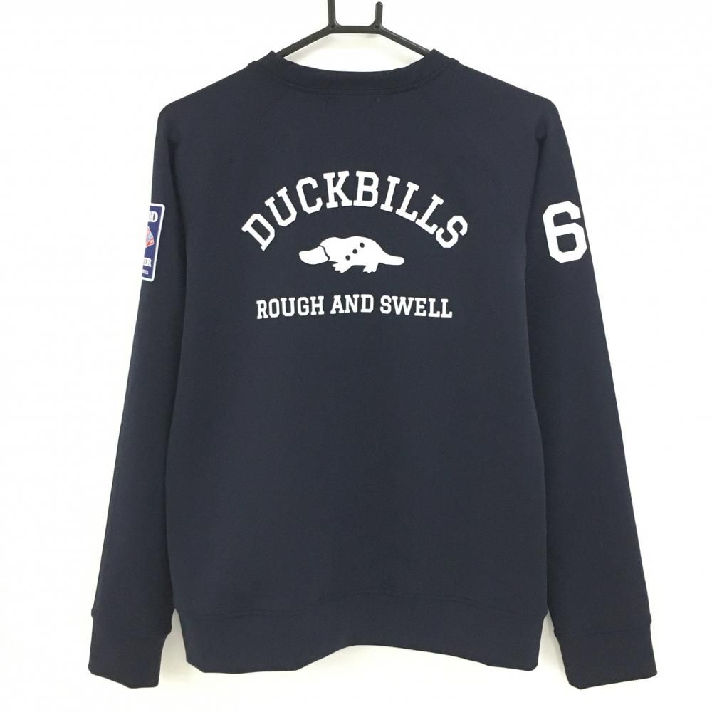 美品】ラフアンドスウェル トレーナー ネイビー×白 ビッグロゴ