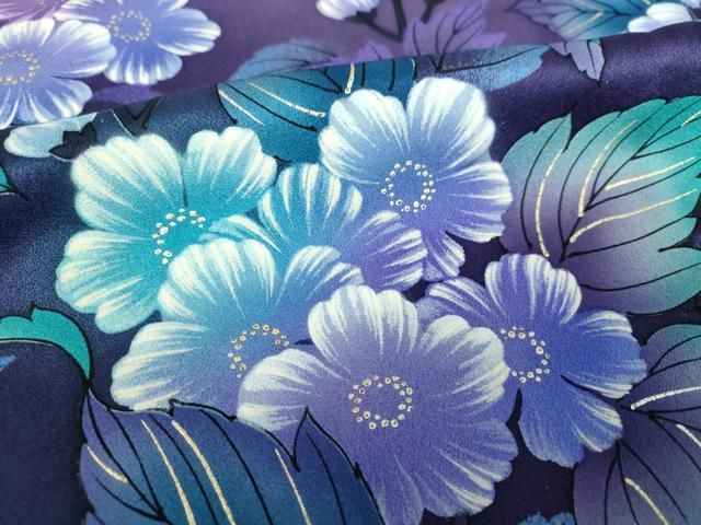 平和屋着物○豪華振袖 手描き 草花文 暈し染め 金彩 正絹 逸品