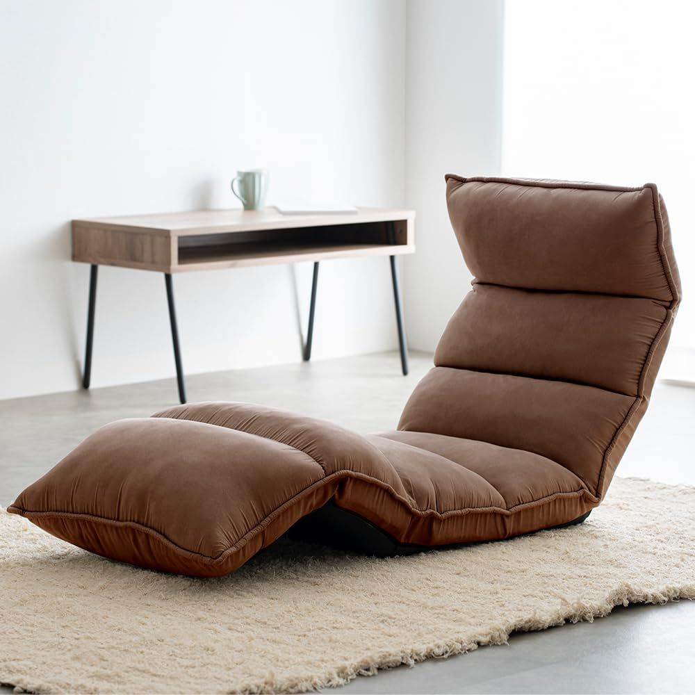 リクライニング 幅約51×奥行約110 166×高さ約16 69 フロアチェア NFC-02 座椅子 ブラウン アイリスプラザ