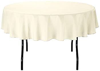 (Ivory) - Gee Di Moda Tablecloth - 180cm Inch Round Tablecloths for Circular Table Cover in Ivory Washable Polyester - Great for B