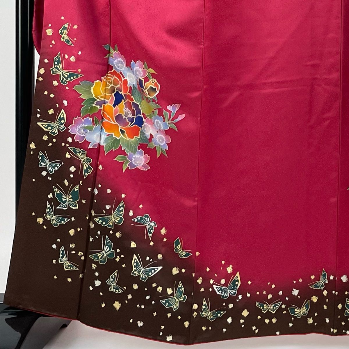 振袖フルセット 刺繍 舞花文 暈し染め 金銀彩