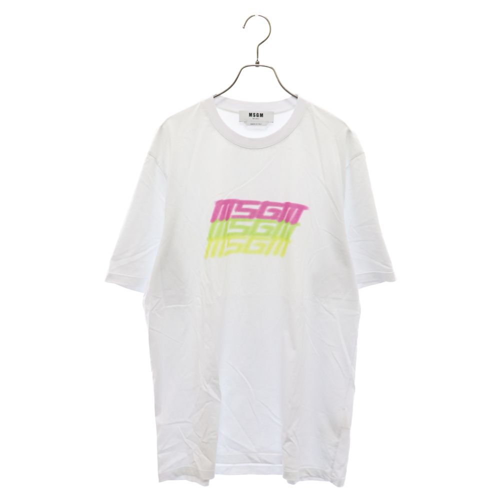 MSGM (エムエスジーエム) Spray Logo Tee スプレーロゴ 半袖Tシャツ ホワイト 2840MM248