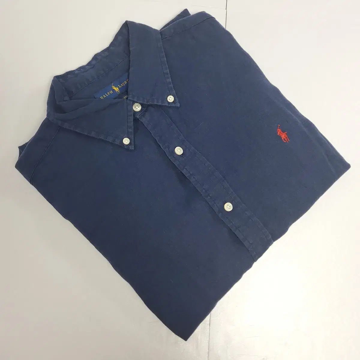 【雷市場（ポンジャン）商品韓国直送】 （ ct249 ） L ポロ ネイビー リネン シャツ Polo