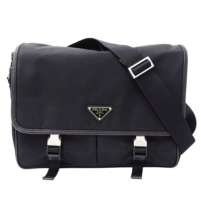 プラダ PRADA バッグ メンズ ブランド ショルダーバッグ ナイロン サフィアーノ ブラック 2VD768 肩掛け 斜めがけ 通勤 通学 収納多め シンプル