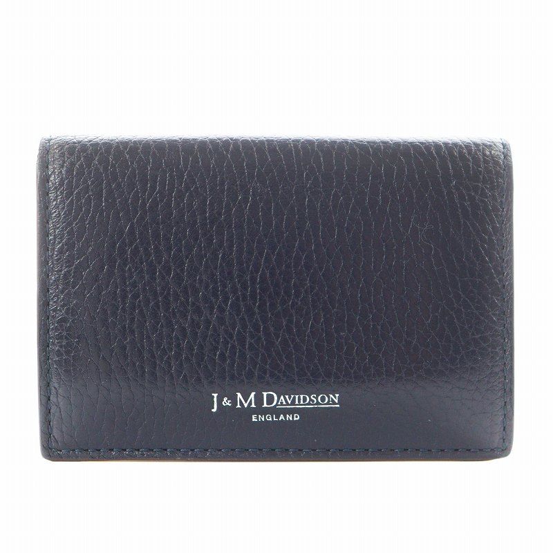 J&M DAVIDSON 名刺入れ カードケース  ネイビー 新品同様 ジェイ&エムデヴィッドソン J&M Davidson カードケース 名刺入れ