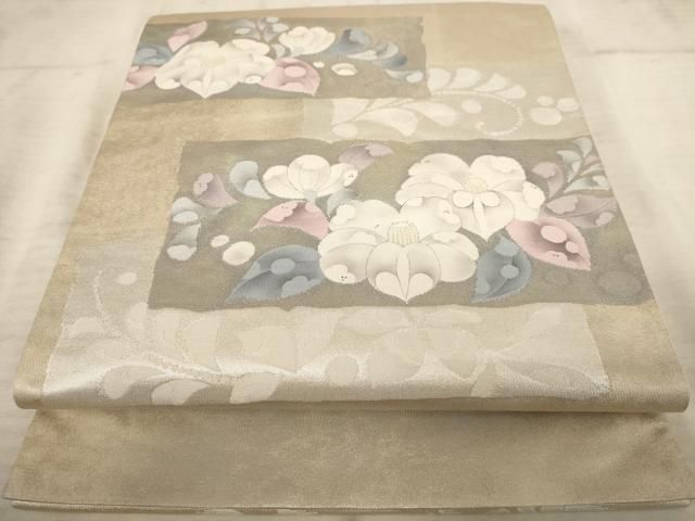★辻が花★　袋帯 平和屋着物▽六通柄袋帯 辻が花 黒地 金糸 引箔 正絹 逸品