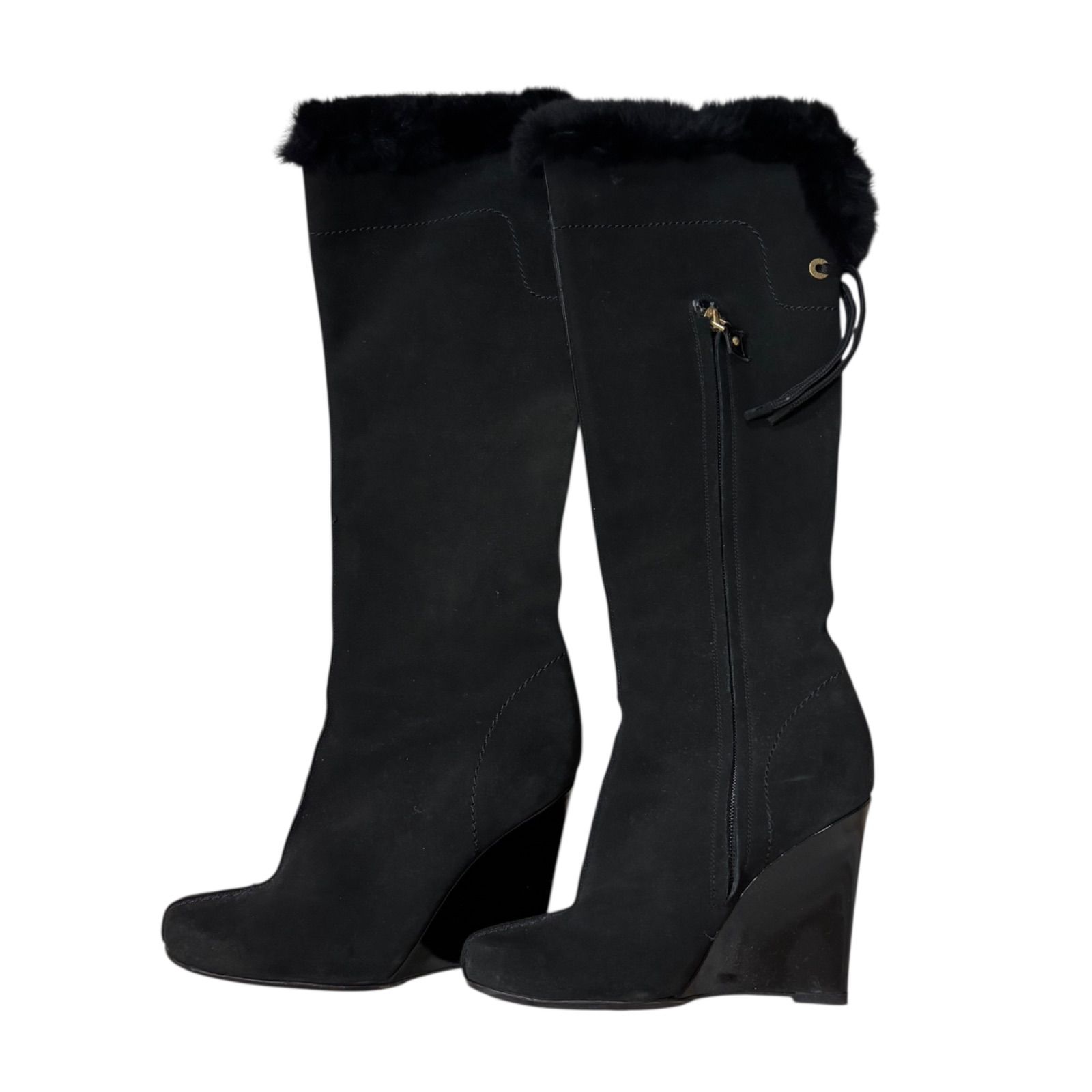 Z1563LOUIS VUITTON ルイヴィトン ロングブーツスエード ファー