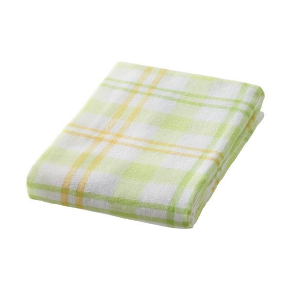 まとめ 林 ソーダチェックフェイスタオル グリーン FC449154 1パック 2枚 ×10セット